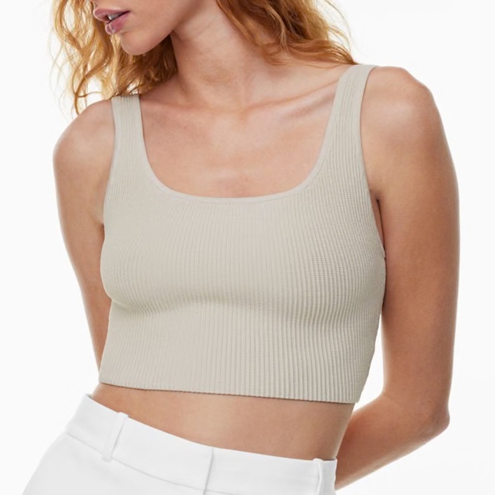 Aritzia Babaton Sculpt Knit Squareneck Cropped Tank